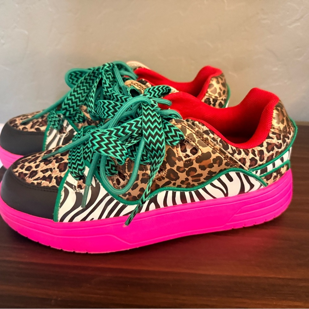 Leopard and Zebra Print Funky Tennis Shoes